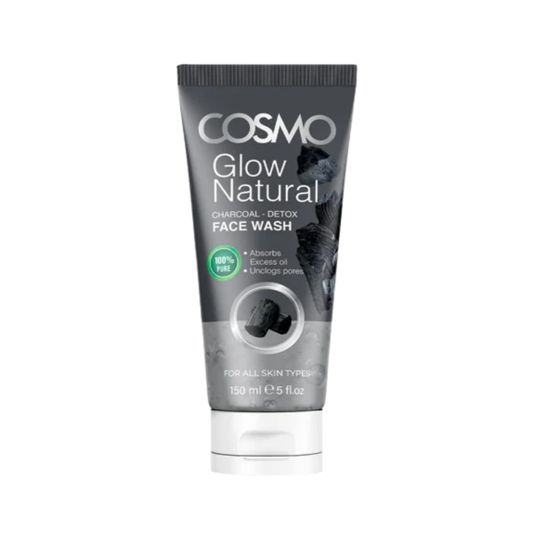 COSMO Glow Natural Charcoal - Detox Face Wash - 150ml | كوزمو غسول منقي للوجه بالفحم النشط - 150 مل