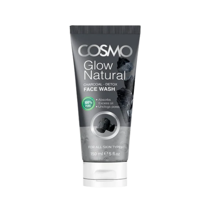 COSMO Glow Natural Charcoal - Detox Face Wash - 150ml | كوزمو غسول منقي للوجه بالفحم النشط - 150 مل