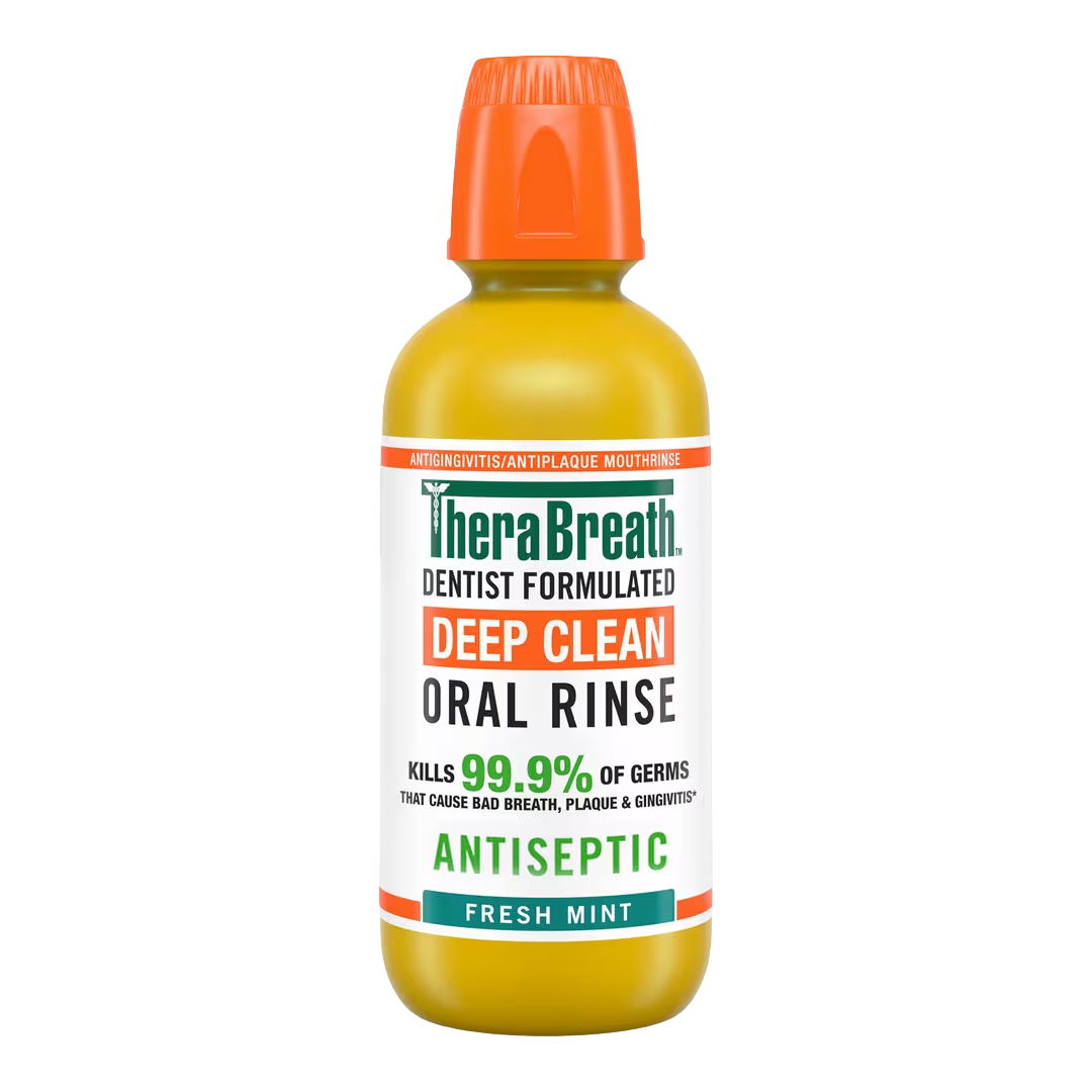 TheraBreath Deep Clean Oral Rinse Antiseptic Fresh Mint - 473ml | ثيرا بريث غسول للفم تنظيف عميق - 473 مل
