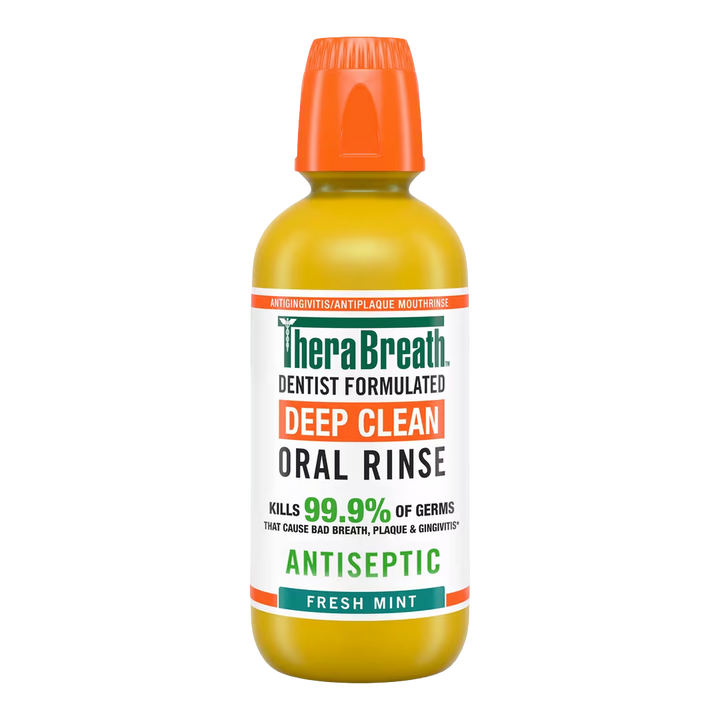TheraBreath Deep Clean Oral Rinse Antiseptic Fresh Mint - 473ml | ثيرا بريث غسول للفم تنظيف عميق - 473 مل