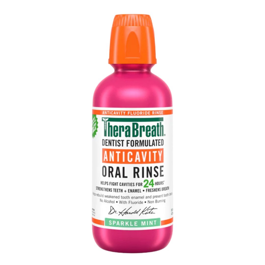TheraBreath Dentist Formulated Anticavity Oral Rinse Sparkle Mint - 473ml | ثيرا بريث غسول للفم ضد التسوس - 473 مل