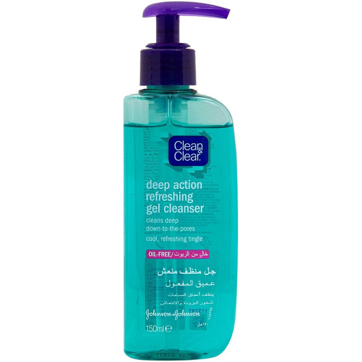 clean & clear Deep Action Refreshing Gel Cleanser - 150ml | كلين اند كلير غسول جيل للوجه - 150 مل