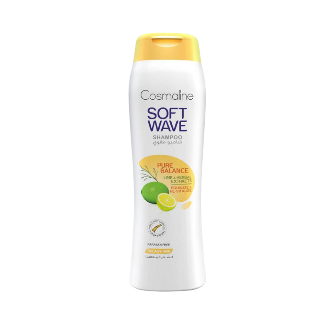 COSMALINE Soft Wave Pure Balance Shampoo - Greasy Hair - 400ml | كوزمالين شامبو منقي للشعر الدهني - 400 مل