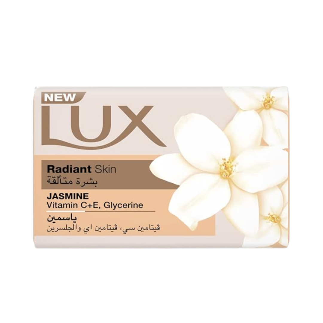 LUX Radiant Skin Jasmine Vitamin C+E Glycerine - 170g | لوكس صابون للجسم وللوجه بزهور الياسمين والغليسيرين وفيتامين اي وسي - 170 غ