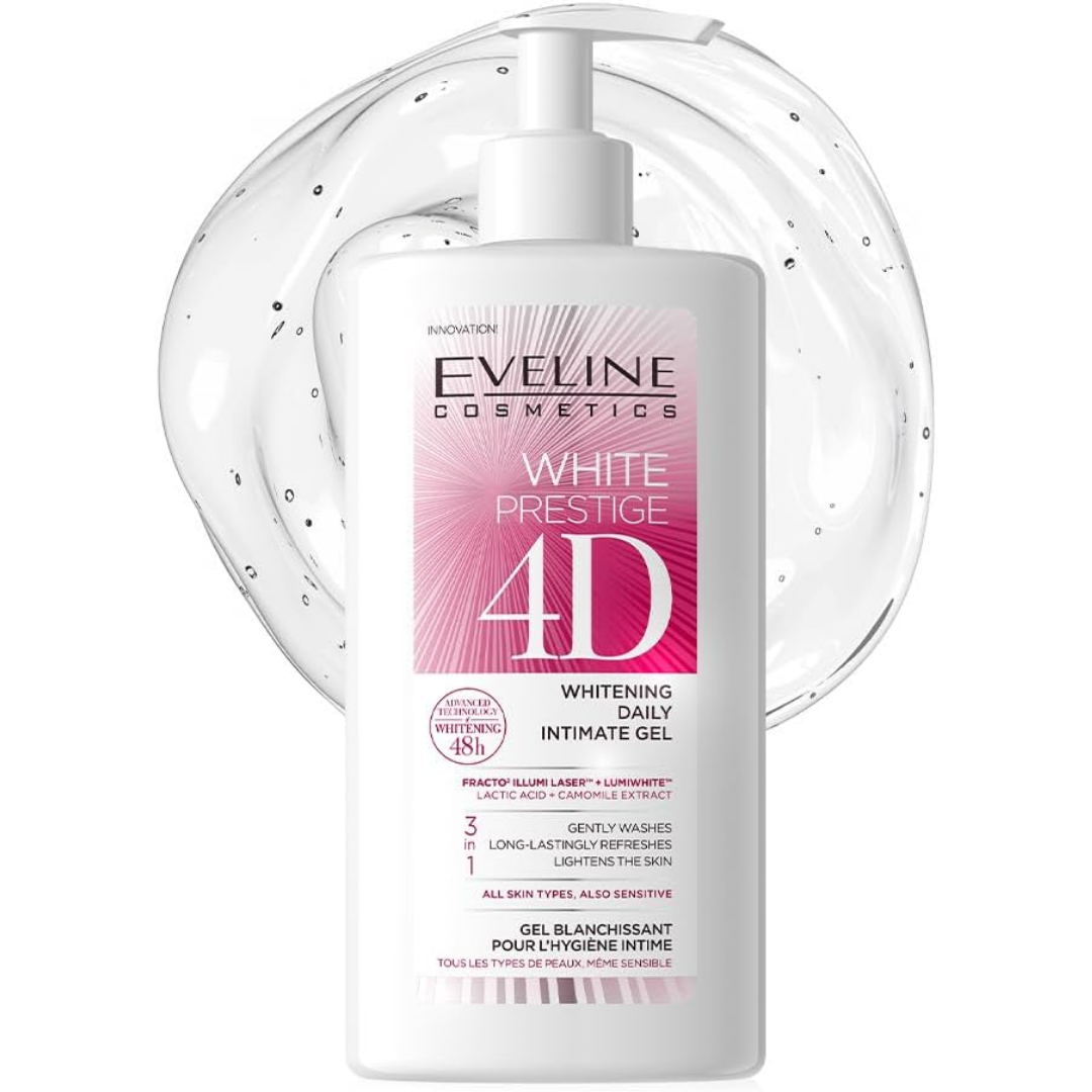 EVELINE White Prestige 4D Whitening Daily Intimate Gel - 250ml | ايفلين غسول جل مبيض ومفتح للمناطق الحساسة  - 250