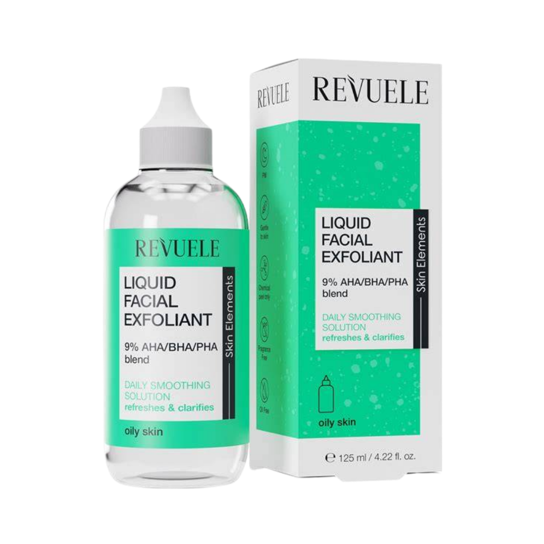 Revuele Liquid Facial Exfoliant 9% For Oily Skin - 125ml | ريفويل تونر مقشر بالأحماض 9% للبشرة الدهنية - 125 مل