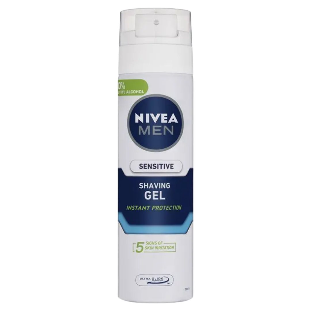 NIVEA Sensitive Shaving Gel Instant Protection - 200ml | نيفيا جل حلاقة للرجال للبشرة الحساسة - 200 مل