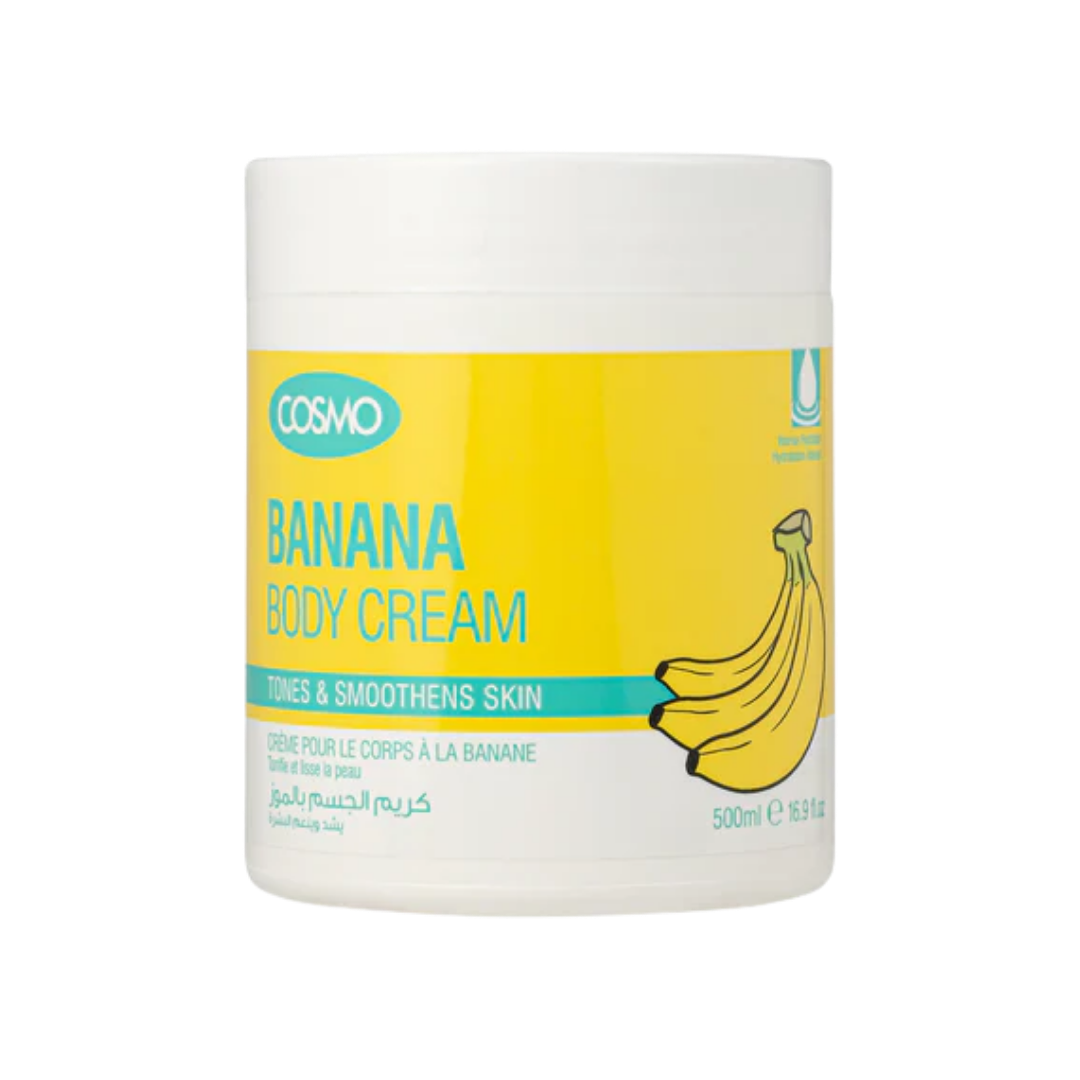 COSMO Banana Body Cream Tones & Smoothens Skin - 500ml | كوزمو كريم للجسم بالموز - 500 مل