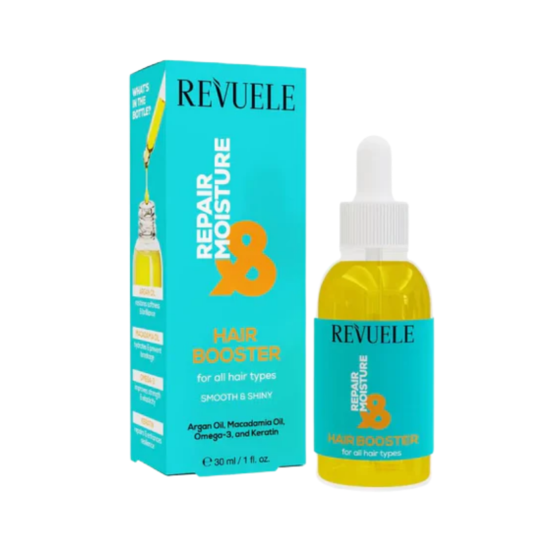 Revuele Repair & Moisture Booster for hair restoration and hydration - 30ml | ريفويل سيروم لترطيب و ترميم الشعر - 30 مل