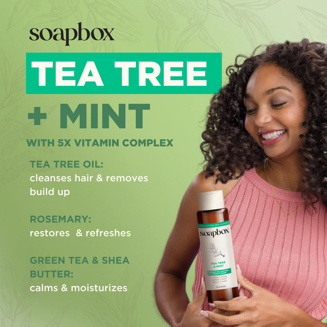 Soapbox Conditioner - Tea Tree & Mint - 473ml | سوب بوكس بلسم شجرة الشاي و النعنع - 473 مل
