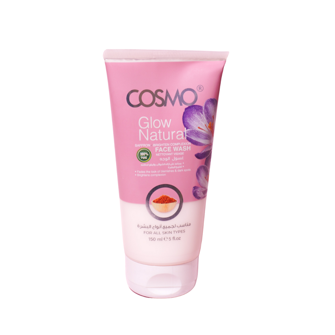 COSMO Glow Natural Saffron- Brighten Complexion Face Wash - 150ml | كوزمو غسول مفتح للوجه بالزعفران - 150 مل