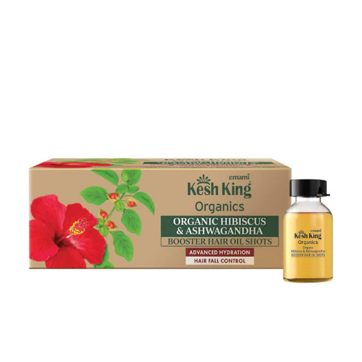 Kesh King Organic Hibiscus & Henna Hair Fall Control - 8Vialsx6ml | كيش كينج زيت للشعر لمنع التساقط - 8 عبوات x 6 مل