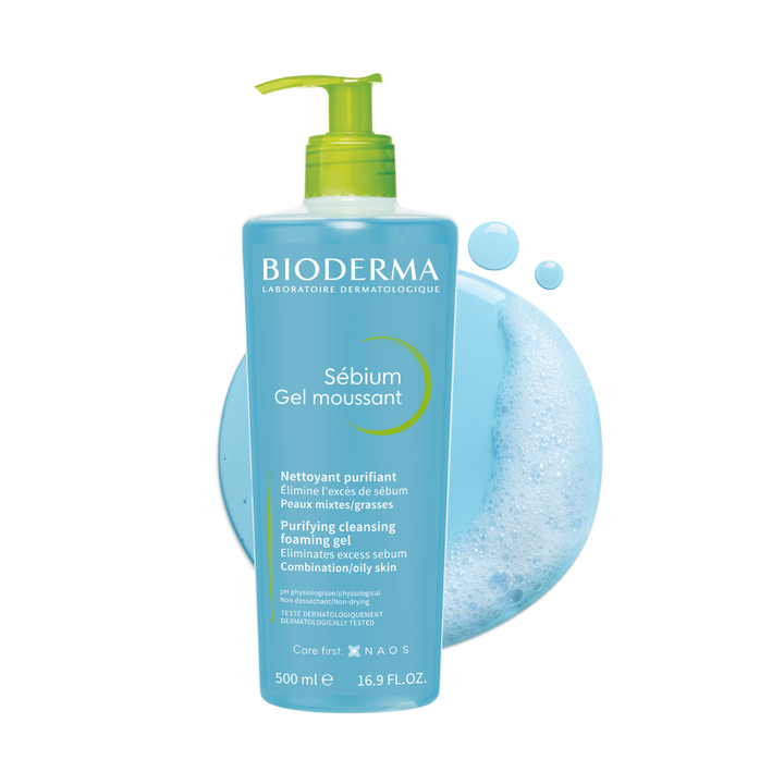 Bioderma Sebium Gel Moussant Special Offer 1+1 - 500x500ml | بايوديرما عرض خاص غسول للبشرة الدهنية 1+1 - 500 x 500 مل
