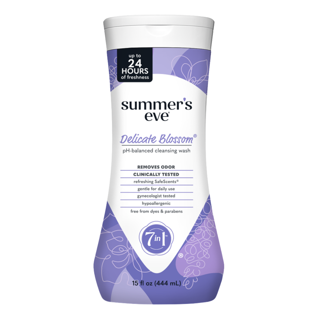 Summers Eve Delicate Blossom Balanced Cleansing Wash For Sensitive Skin - 444 ml | غسول تنظيف متوازن للبشرة الحساسة – 444 مل
