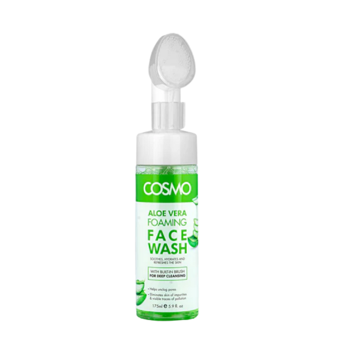 COSMO Aloe Vera Foaming Face Wash - 175ml  | كوزمو غسول رغوي للوجه  بخلاصة الالوفيرا - 175 مل