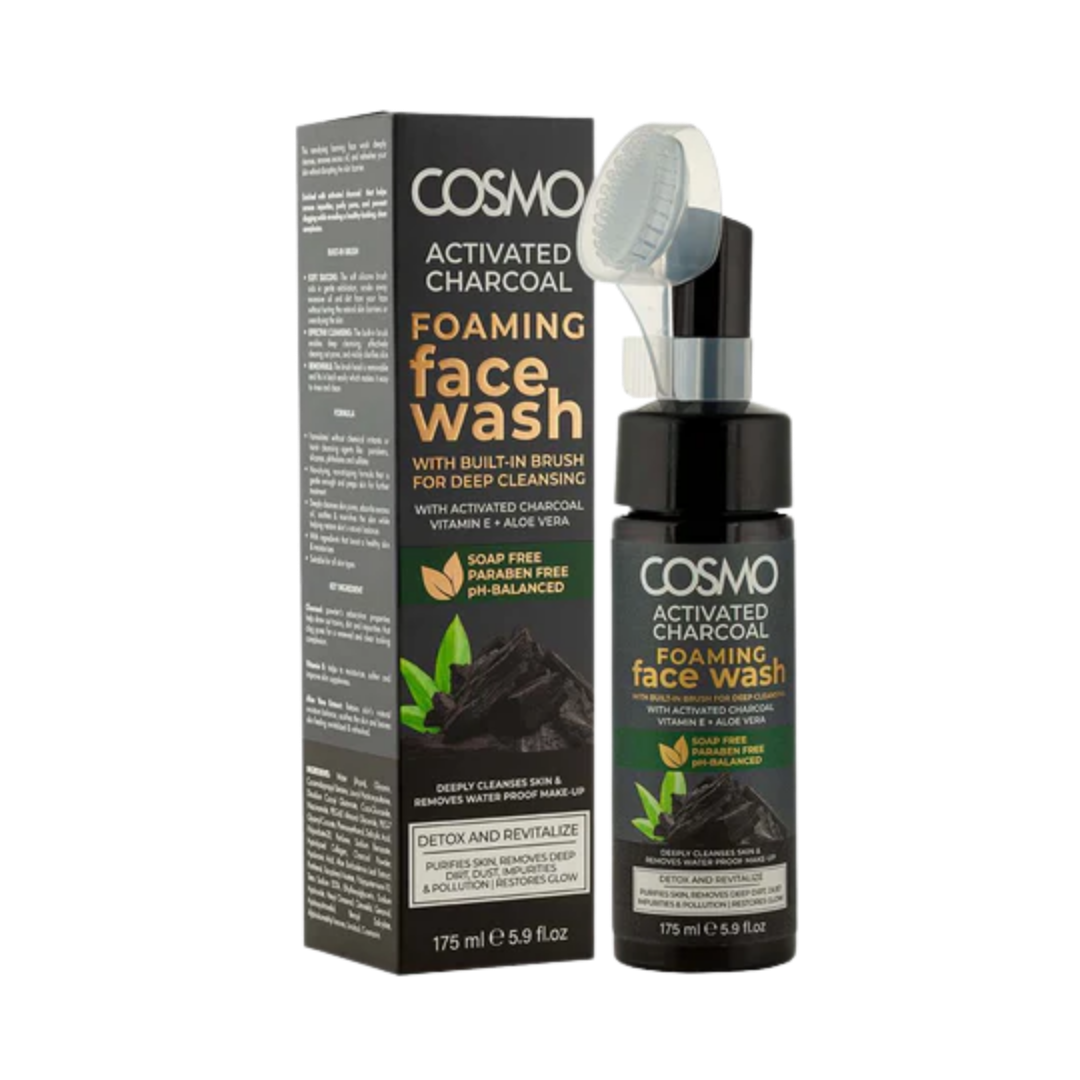 COSMO Activated Charcoal Foaming Face Wash - 175ml | كوزمو غسول الوجه الرغوي بالفحم الفعال - 175 مل
