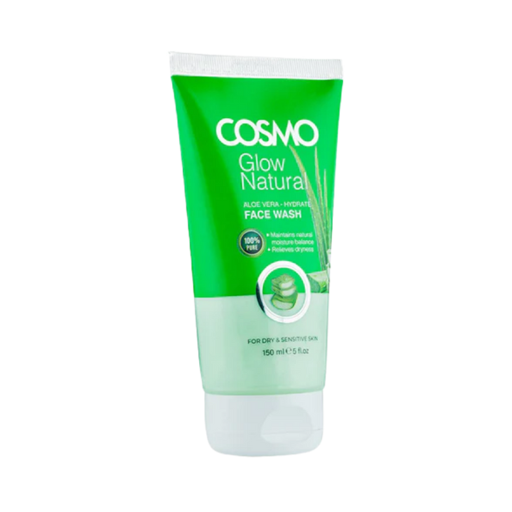 COSMO Glow Natural Aloe Vera - Hydrate Face Wash - 150ml | كوزمو غسول مرطب للوجه بالألوفيرا - 150 مل