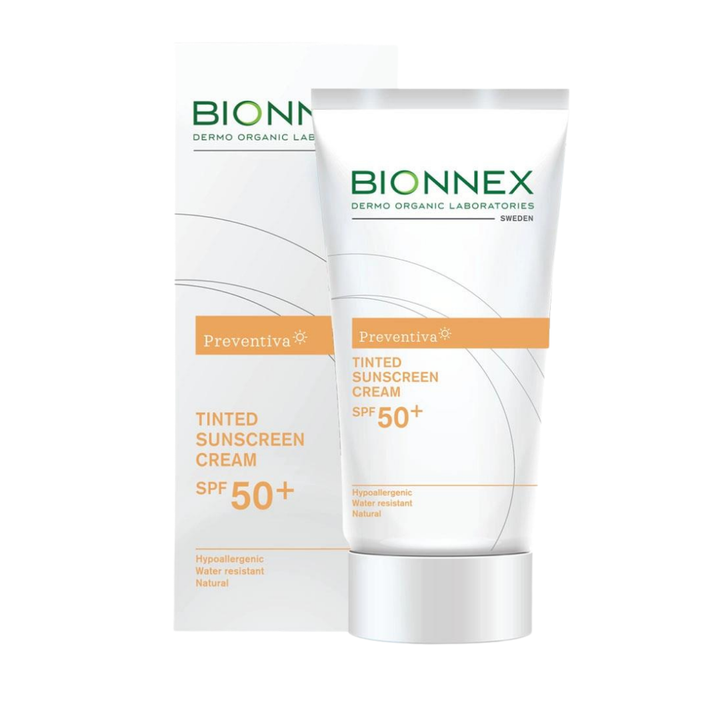 Bionnex Preventiva Tinted Sunscreen Cream SPF50+  - 50ml | بايونيكس واقي شمسي مع لون للبشرة الدهنية والمختلطة - 50 مل