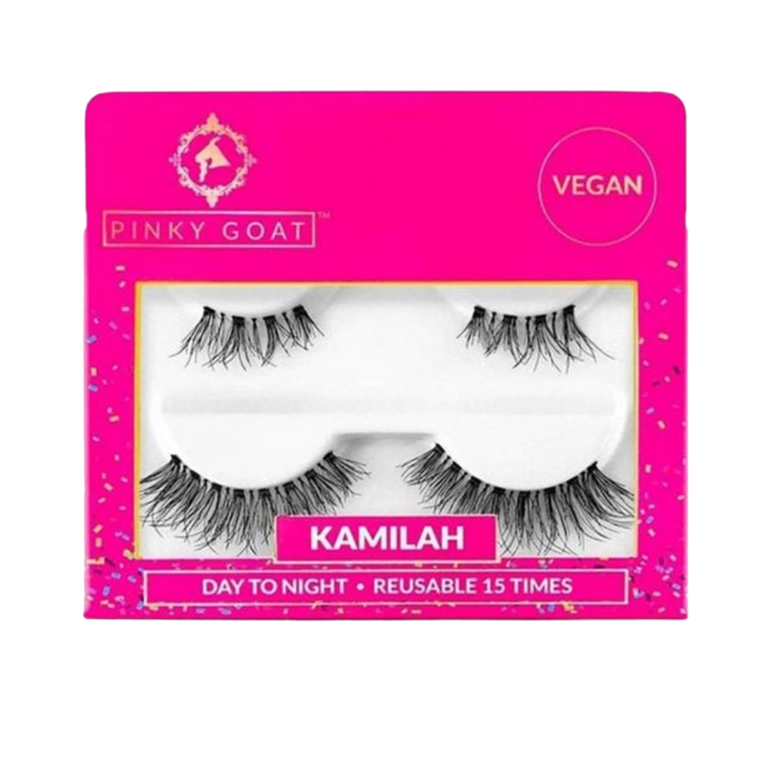 Pinky Goat Kamilah Eyelashes - Day & Night Thin Clear Band - *15| ينكي غوت كاميلا روش صناعية