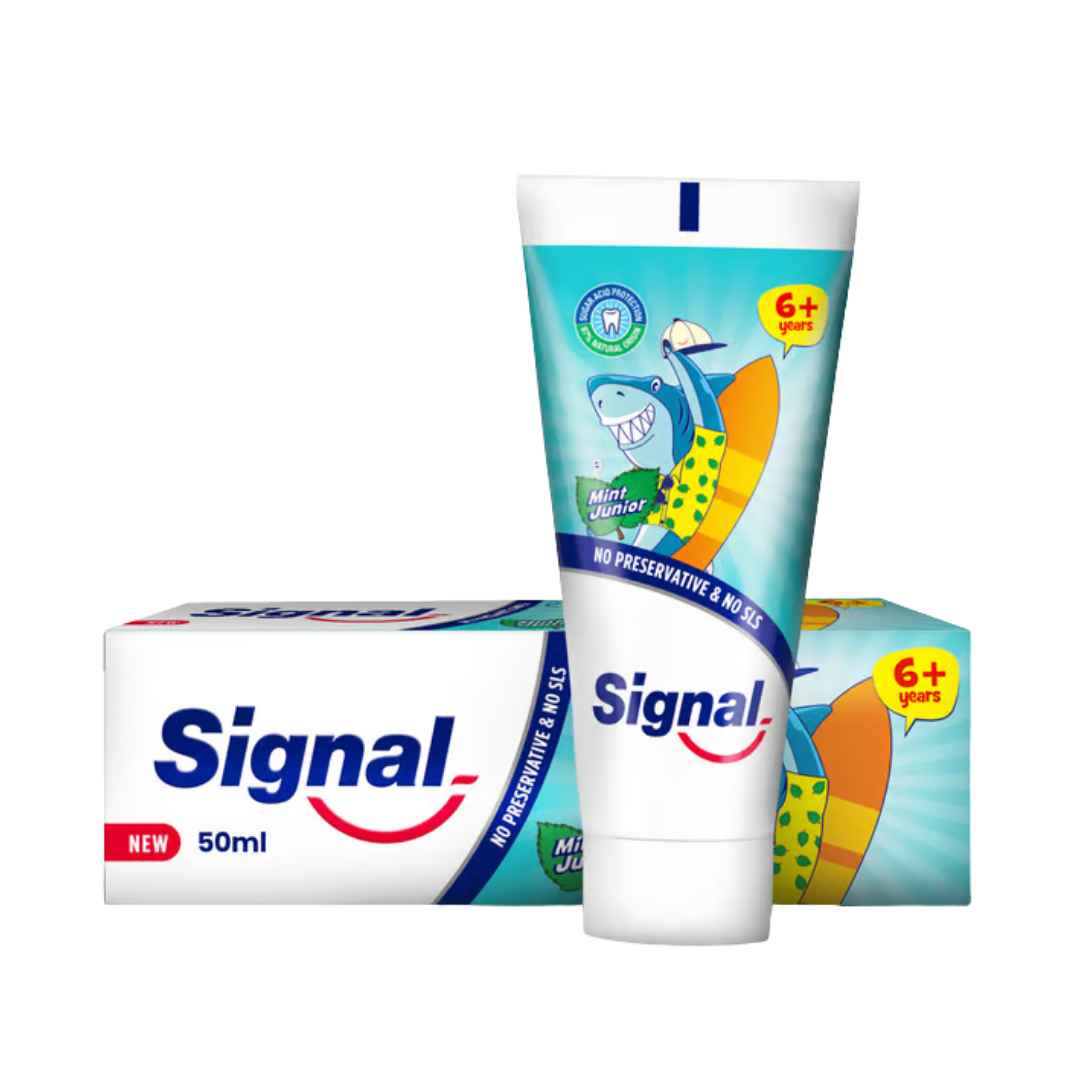 Signal Toothpaste Mint Junior 6yrars - 50ml|  سيجنال معجون أسنان للأطفال بنكهة النعناع – 50 مل