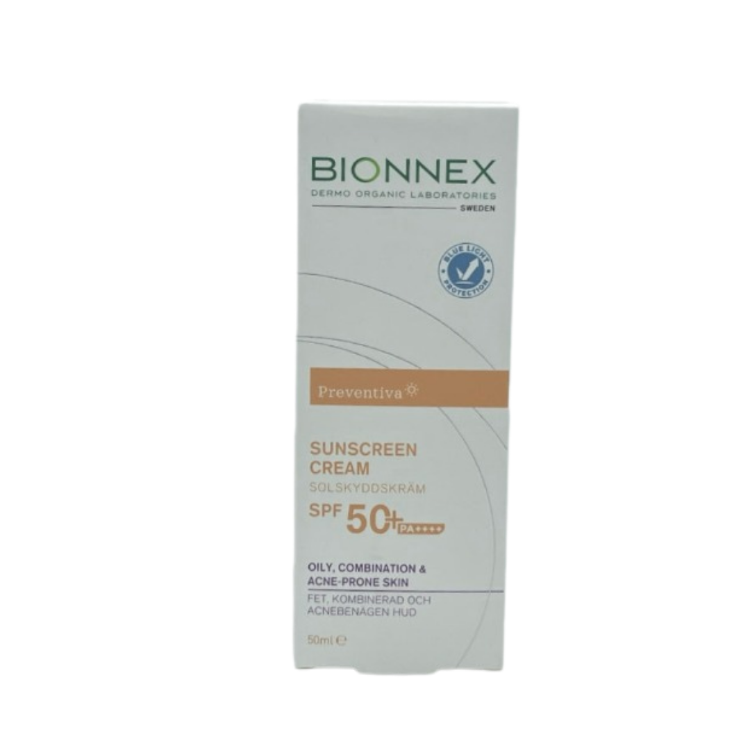 BIONNEX Sunscreen Cream Oily Combination & Acne - prone Skin Spf 50 - 50ml | بايونيكس كريم واقي شمسي للبشرة الدهنية و المختلطة spf50 - 50 مل