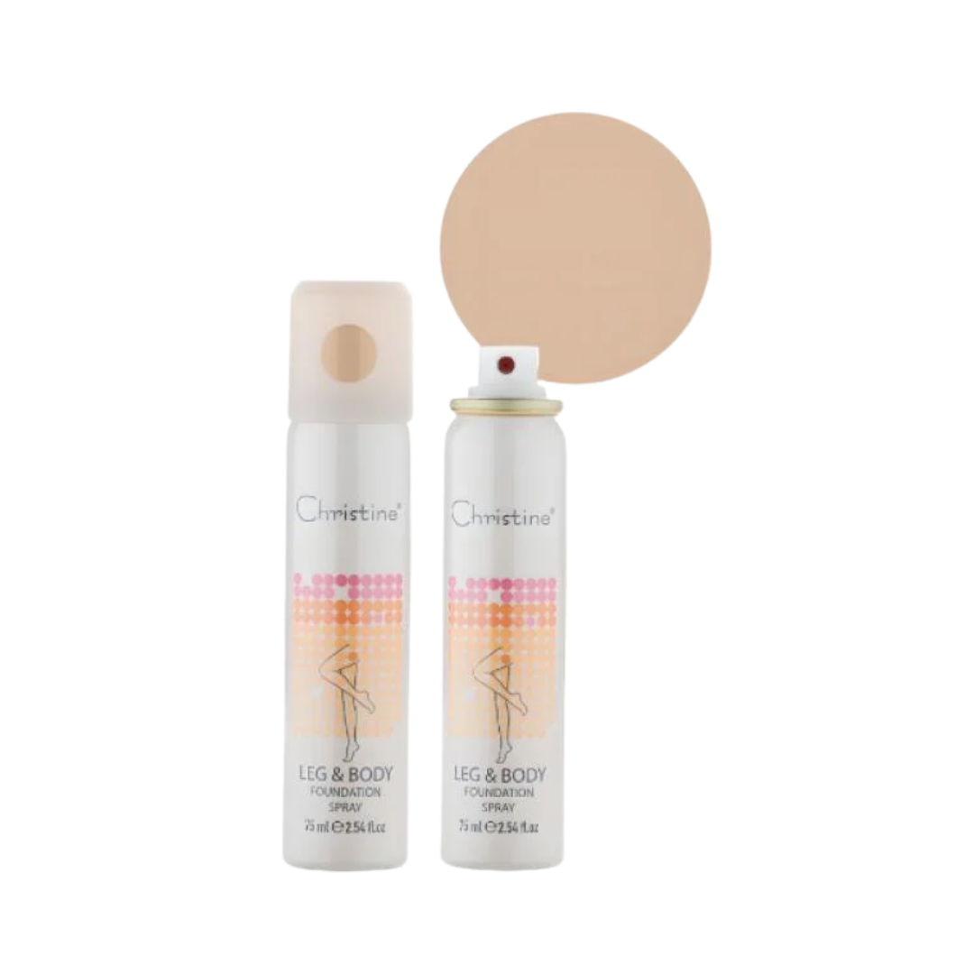 Christine Leg & Body Foundation Spray - 75ml | كريستين كريم أساس بخاخ للجسم وللساقين - 75 مل