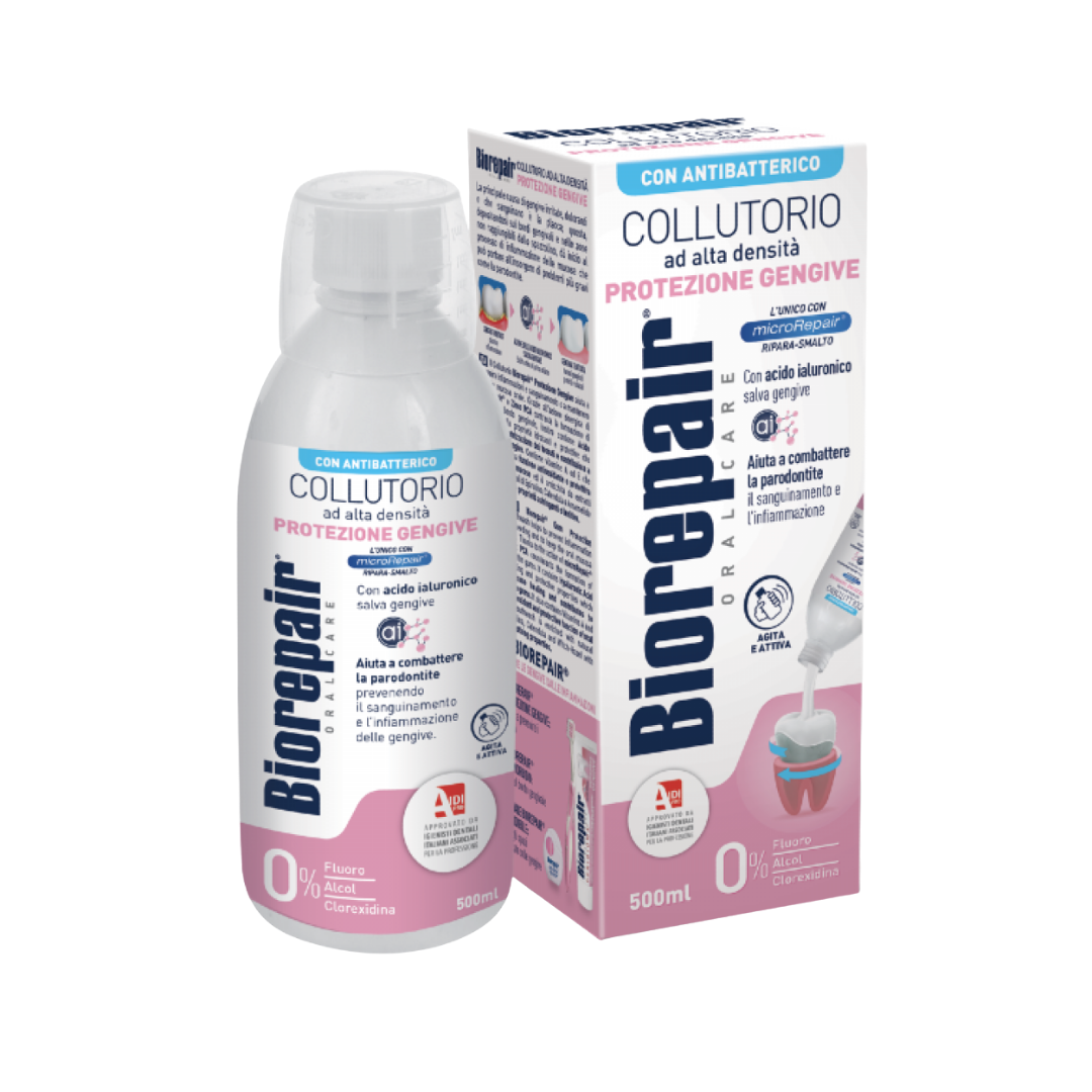 Biorepair Antibacterial Mouthwash High Density Gum Protection - 500ml | بايوريبير غسول فم مضاد للبكتيريا لحماية اللثة - 500 مل