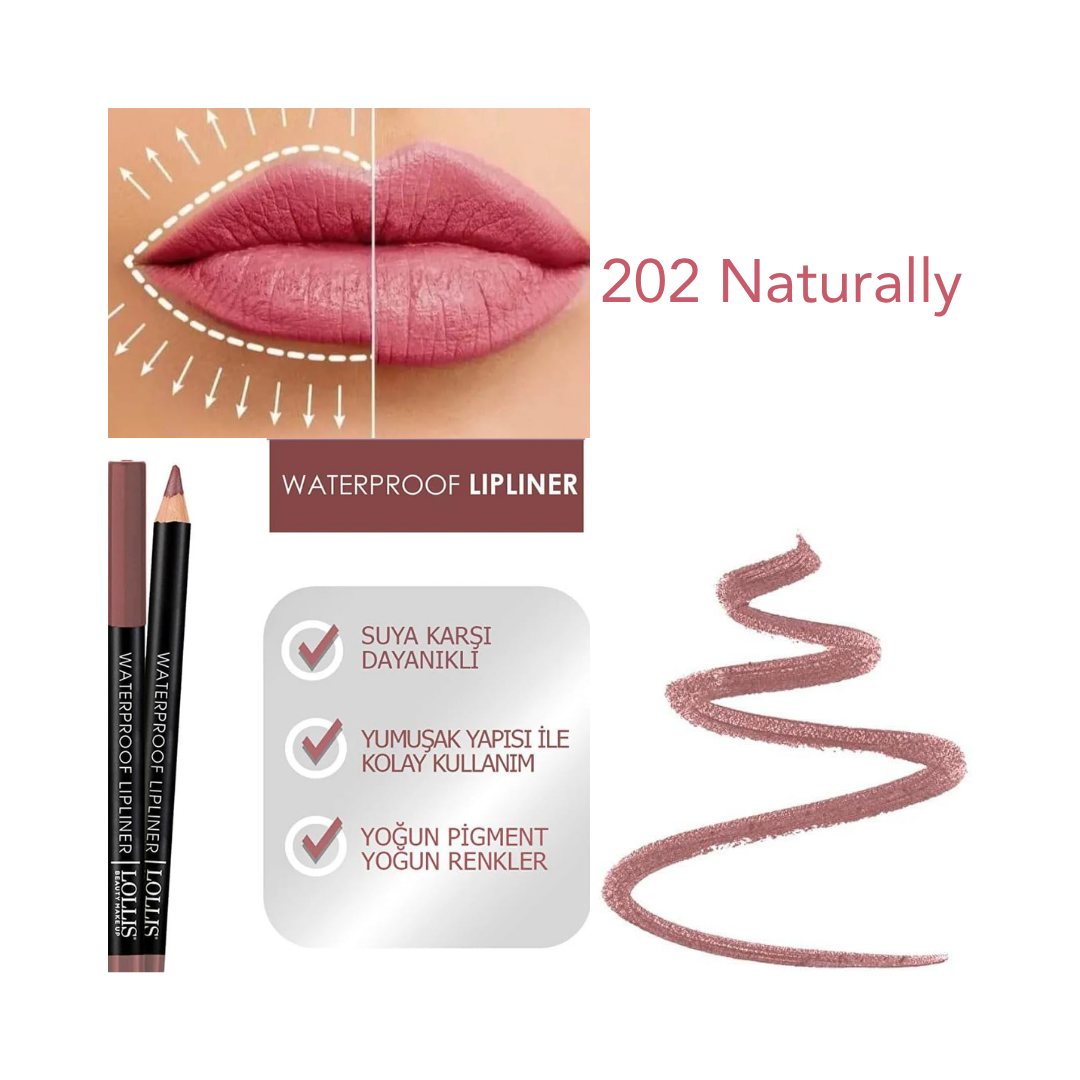 LOLLIS WATERPROOF LIPLINER - 1.4g| لوليس قلم تحديد للشفاه مقاوم للماء -1.4 غرام
