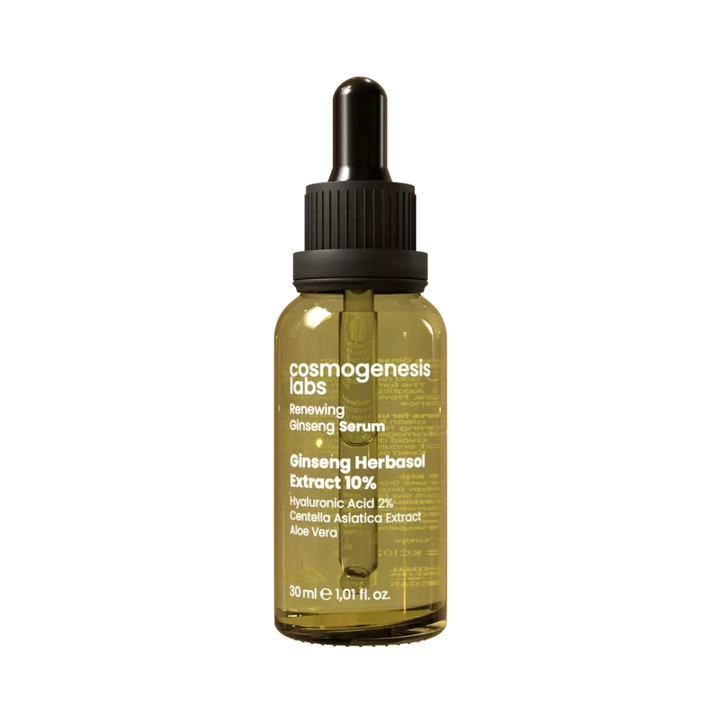 cosmogenesis labs Renewing Ginseng Herbasol Serum 10% - 30ml|   كوزموجينيسيس لابز سيروم التجديد بخلاصة الجنسنغ  – 30 مل