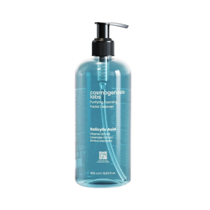 Cosmogenesis labs purifying foaming facial cleanser Salicylic Acid 1% - 400ml|  غسول الوجه الرغوي المنقّي من كوزموجينيسيس لابس بحمض الساليسيليك 1% – 400 مل