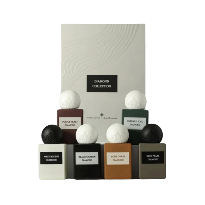 Ibrahim Al-Qurashi set Diamond Collection EDP 6 Pcs x10ml  |  مجموعة الاستكشاف دياموند من إبراق إبراهيم القرشي – 6 عطور × 10 مل