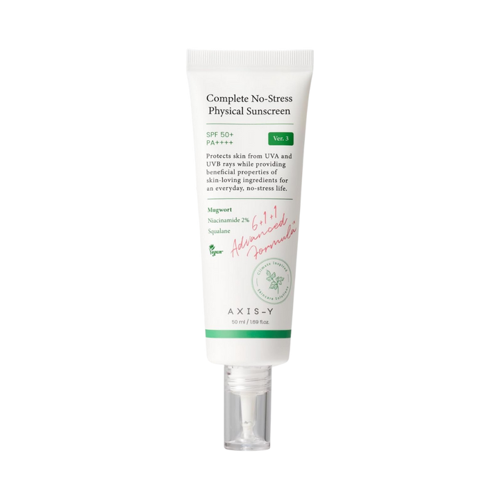 AXIS-Y Complete No-Stress Physical Sunscreen Spf 50pa+++ - 50ml | اكسس-واي واقي شمسي فيزيائي spf 50+++ - 50 مل