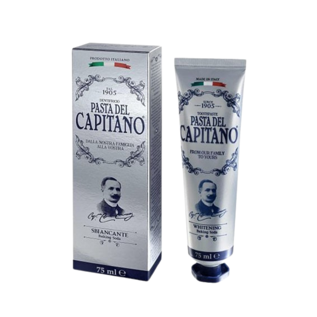 CAPITANO Sbiancante Baking Soda - 75ml | كابيتانو معجون أسنان بالبيكربونات الصوديوم - 75 مل