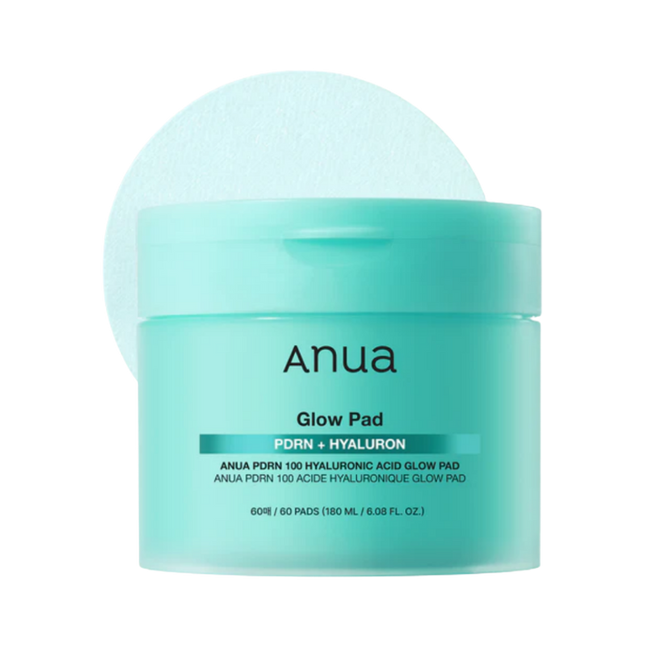 Anua Glow Pad Pdrn + Hyaluron - 60pads | أنوا وسادات قطنية بالهيالورونيك اسيد - 60 وسادة