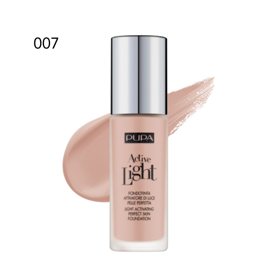 Pupa Active Light Foundation Perfect Skin SPF10 - 30ml | بوبا – كريم الأساس اكتيف لايت لبشرة مثالية مع حماية SPF10 – 30 مل
