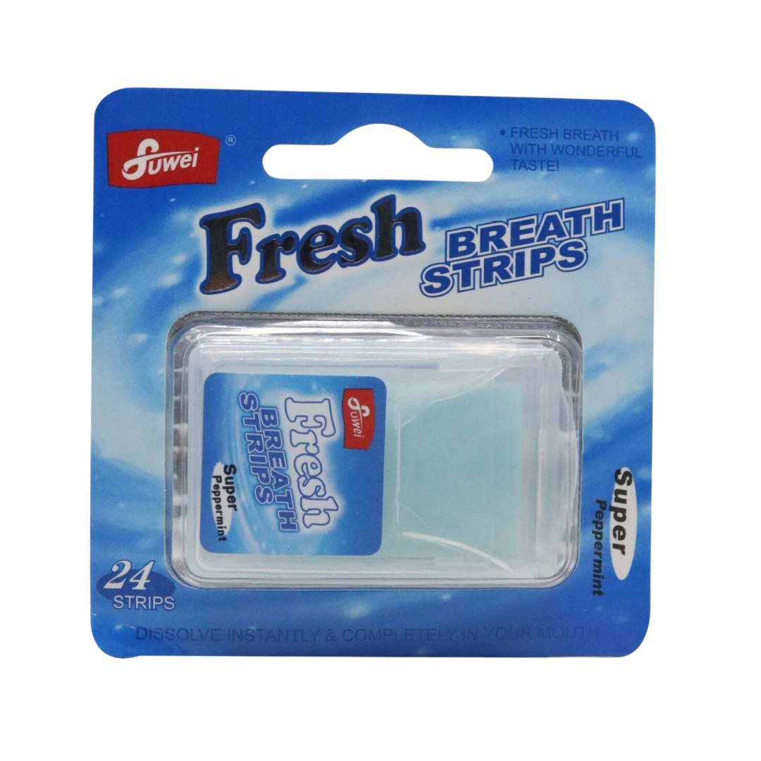 Fuwei Fresh Super Peppermint Breath 24 Strips | فيوي فريش شرائط إنعاش الفم بنكهة النعناع الفائق – 24 شريحة
