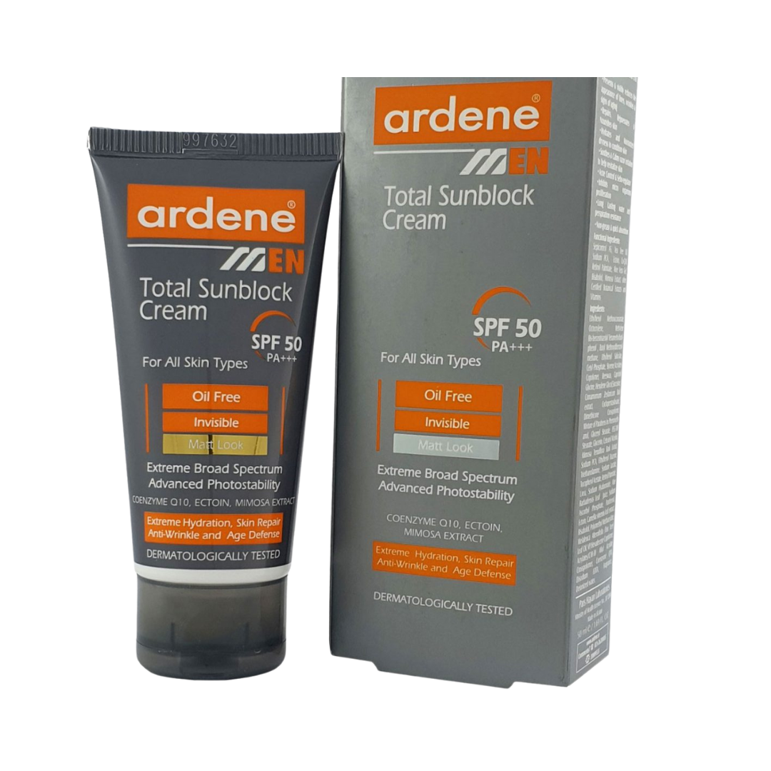 Ardene Total Sunblock Cream For Men - 50ml |اردن كريم الحماية الشمسية الكاملة للرجال - 50 مل