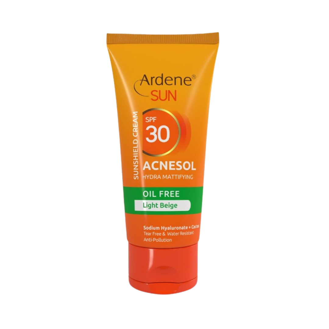 Ardene Light Beige Oil-free Sunscreen Spf30 - 50ml | اردن كريم واقي شمسي خالي من الزيوت بلون بيج فاتح spf30 - 50 مل