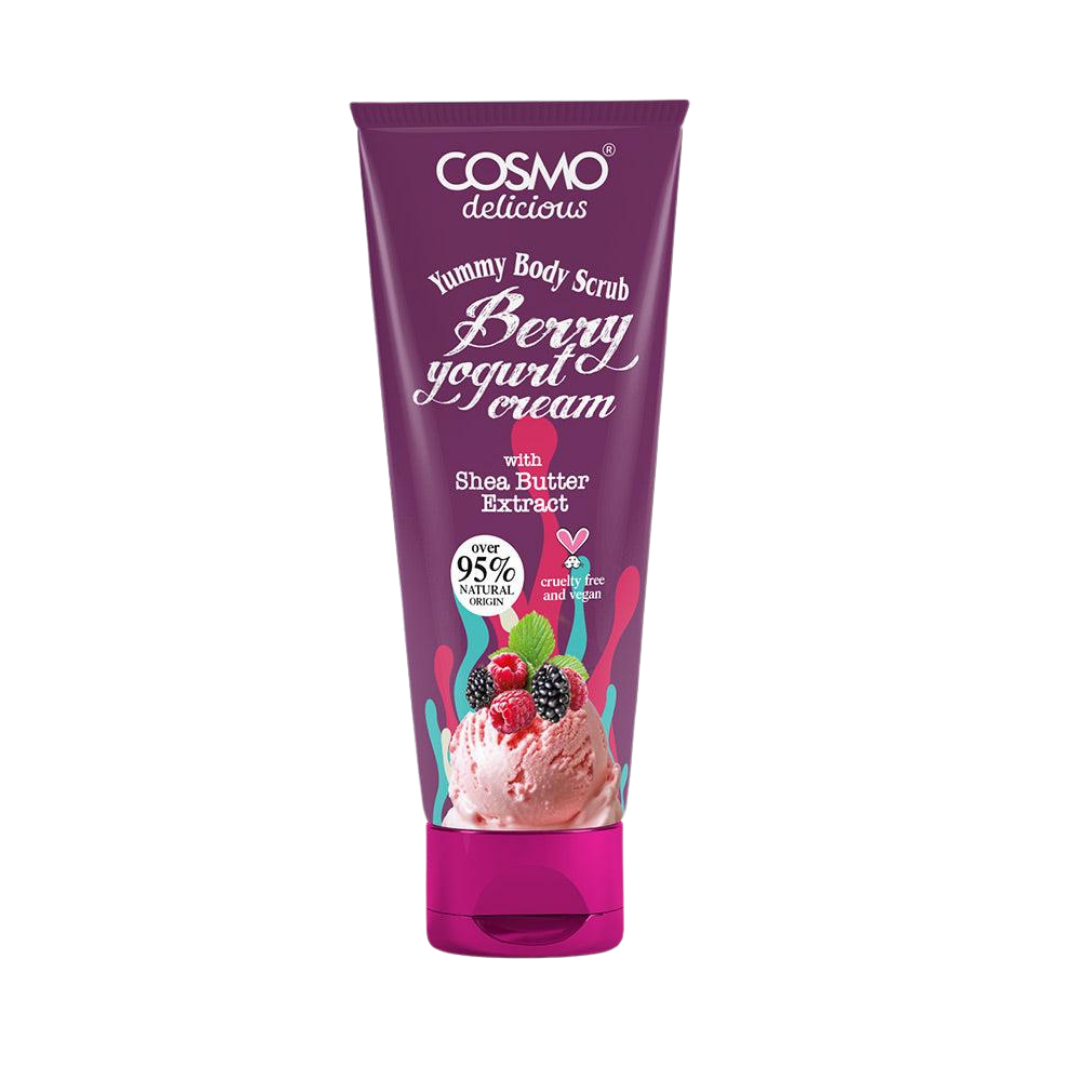 COSMO Berry Yogurt Cream Yummy Body Scrub - 275ml | مقشر الجسم كوزمو كريم التوت والزبادي – 275 مل