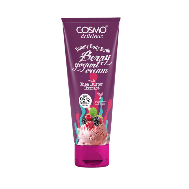 COSMO Berry Yogurt Cream Yummy Body Scrub - 275ml | مقشر الجسم كوزمو كريم التوت والزبادي – 275 مل