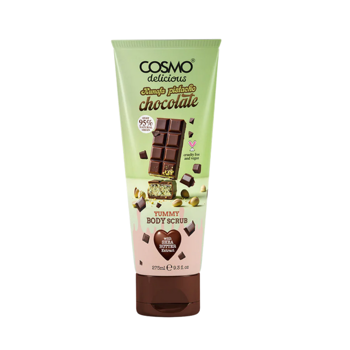 COSMO Kunafa Pistachio Chocolate Yummy Body Scrub - 275ml | مقشر الجسم كوزمو كنافة بالفستق والشوكولاتة – ٢٧٥ مل