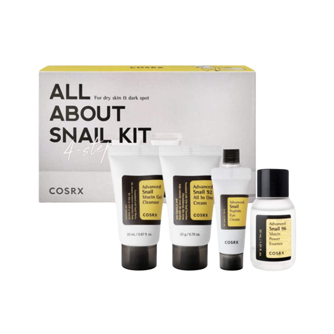 COSRX All About Snail Kit 4 Step - Mini Size | كوزركس مجموعة الحلزون - 4 قطع حجم صغير