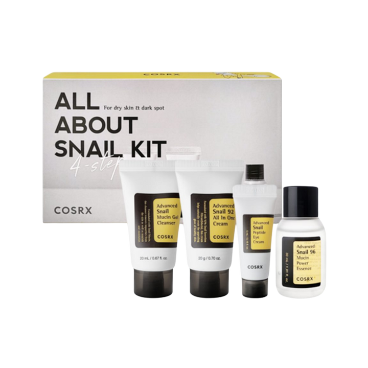 COSRX All About Snail Kit 4 Step - Mini Size | كوزركس مجموعة الحلزون - 4 قطع حجم صغير