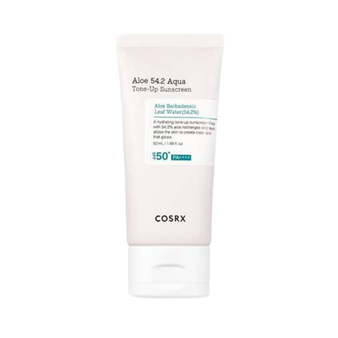 COSRX Aqua Tone Up Aloe 54.2 Sunscreen spf 50 - 50ml | كوزركس واقي شمسي مائي مع لون spf50 بالالوفيرا - 50 مل