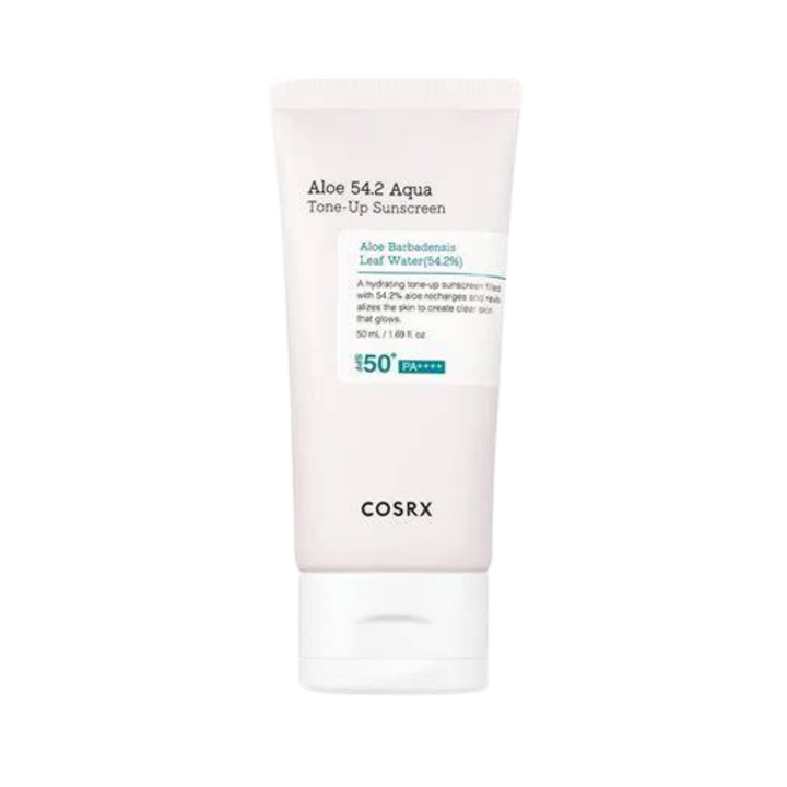 COSRX Aqua Tone Up Aloe 54.2 Sunscreen spf 50 - 50ml | كوزركس واقي شمسي مائي مع لون spf50 بالالوفيرا - 50 مل