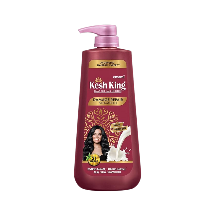 Kesh King Damage Repair Shampoo With Milk Protein - 600ml | كيش كينغ شامبو ببروتين الحليب للشعر التالف - 600 مل