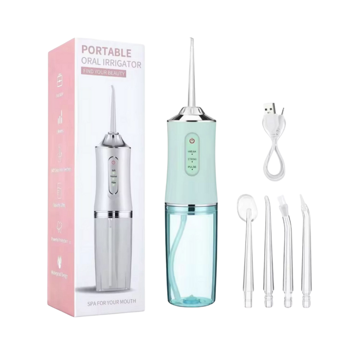 PORTABLE ORAL IRRIGATOR FIND YOUR BEAUTY Green | جهاز تنظيف الأسنان بالماء المحمول – اكتشف جمالك – اللون الأخضر