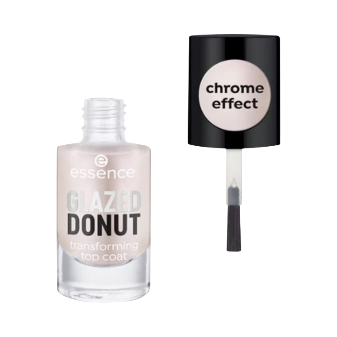 Essence Top Coat Glazed Donut -  8ml | ايسنس توب كوت بتأثير فضي لامع - 8 مل