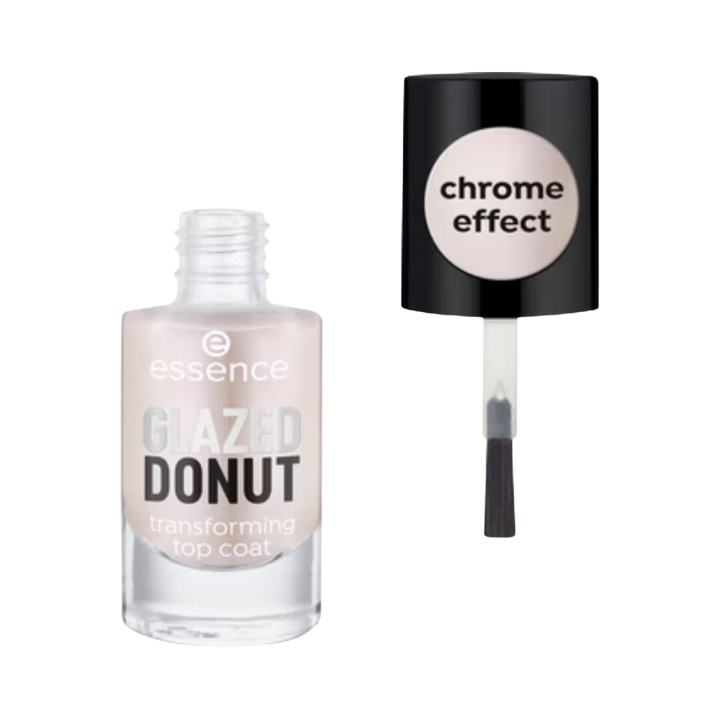 Essence Top Coat Glazed Donut -  8ml | ايسنس توب كوت بتأثير فضي لامع - 8 مل