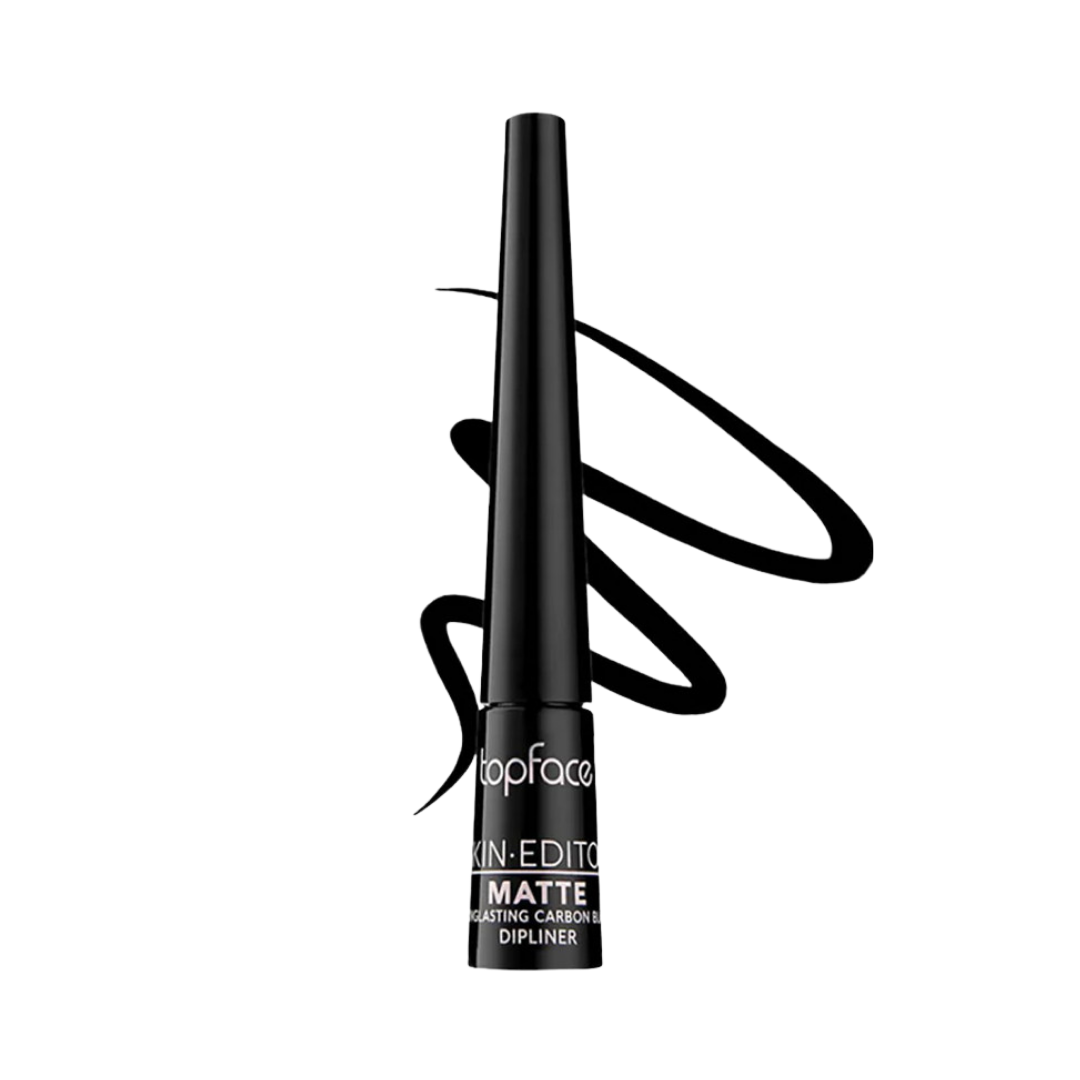 topface LONGLASTING CARBON BLACK DIPLINER - 2.5ml| توب فيس آيلاينر سائل بلون أسود فاحم-2.5 مل